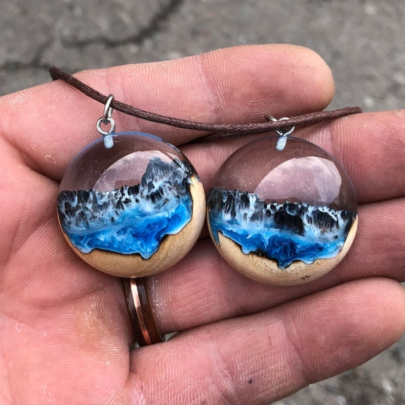 Olivenorma Waterfall Resin Wood Luminous Pendant Necklace - image 1
