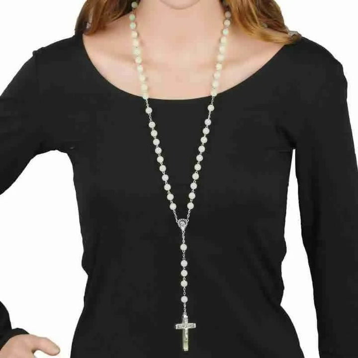 Olivenorma 8mm Luminous Beaded Cross Rosary Necklace - image 1