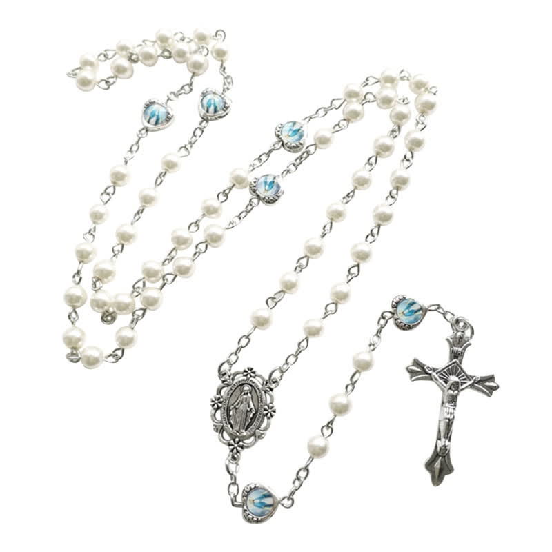 Olivenorma Crucifix Cross Long Chain Beads Rosary Necklace - image 5