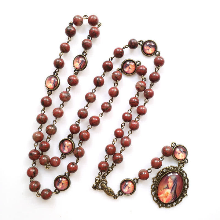 Olivenorma Mahogany Obsidian Beads Rosary Necklace - image 3
