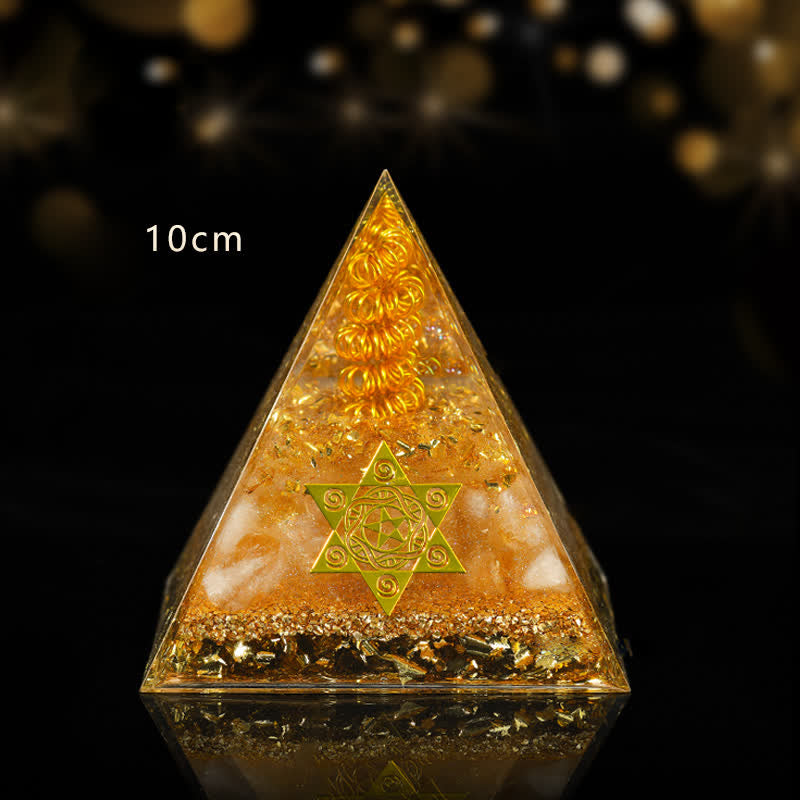 Olivenorma Lucky and Prosperous Natural Citrine Orgone Pyramid - 10cm*10cm - image 4