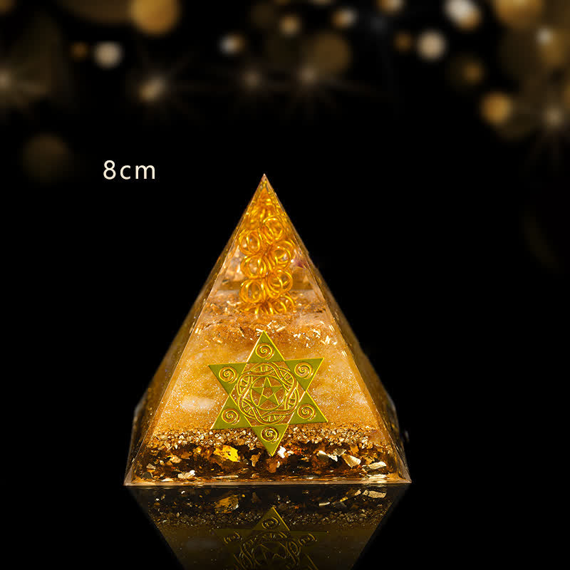 Olivenorma Lucky and Prosperous Natural Citrine Orgone Pyramid - 8cm*8cm - image 3