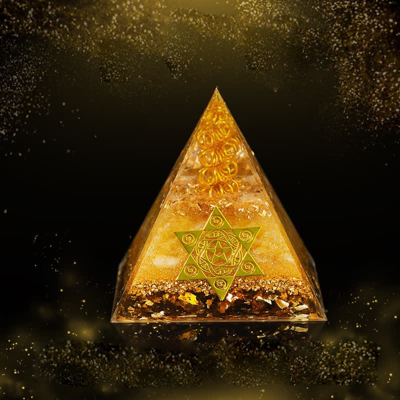 Olivenorma Lucky and Prosperous Natural Citrine Orgone Pyramid - image 0