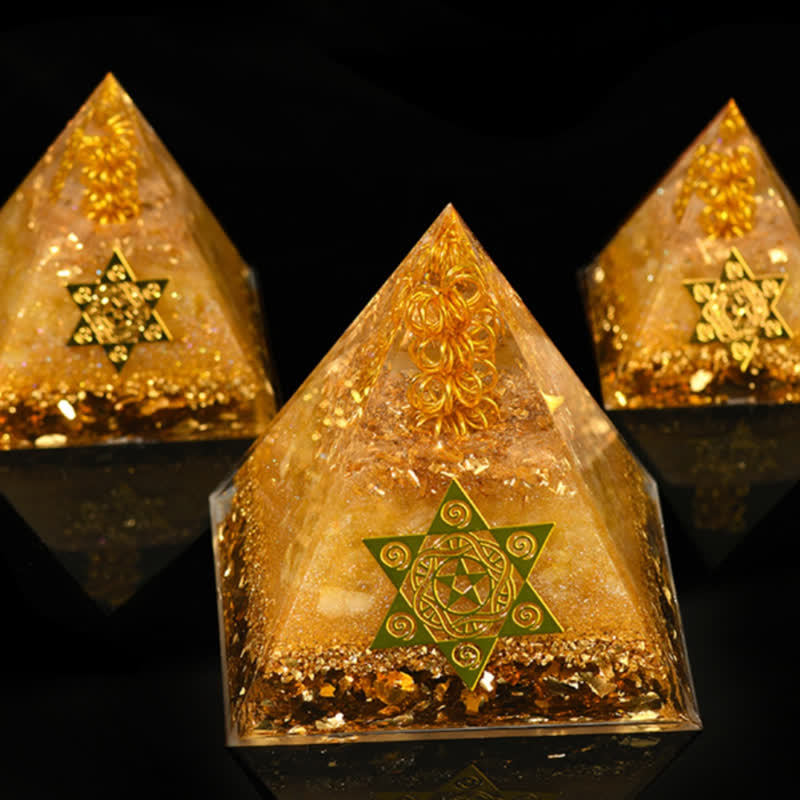 Olivenorma Lucky and Prosperous Natural Citrine Orgone Pyramid - image 9