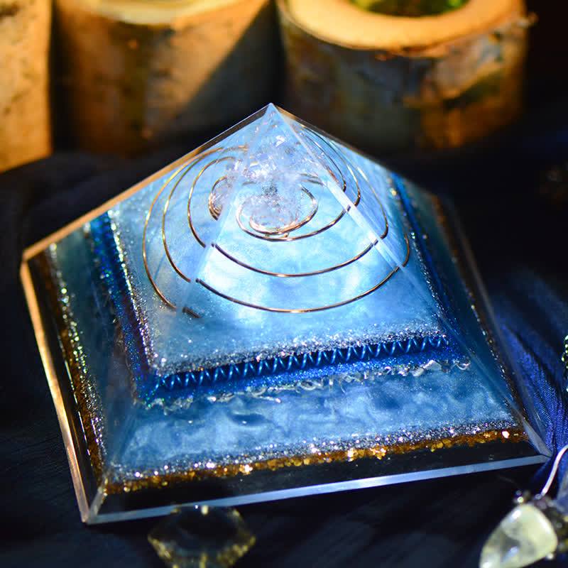 Olivenorma Aquamarine Energy Generator Orgone Pyramid - 15cm*15cm - image 0