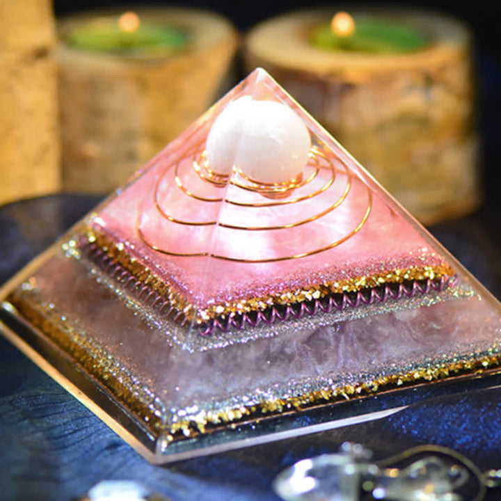 Olivenorma "Increase Attractive" Rose Quartz Orgone Pyramid - image 3