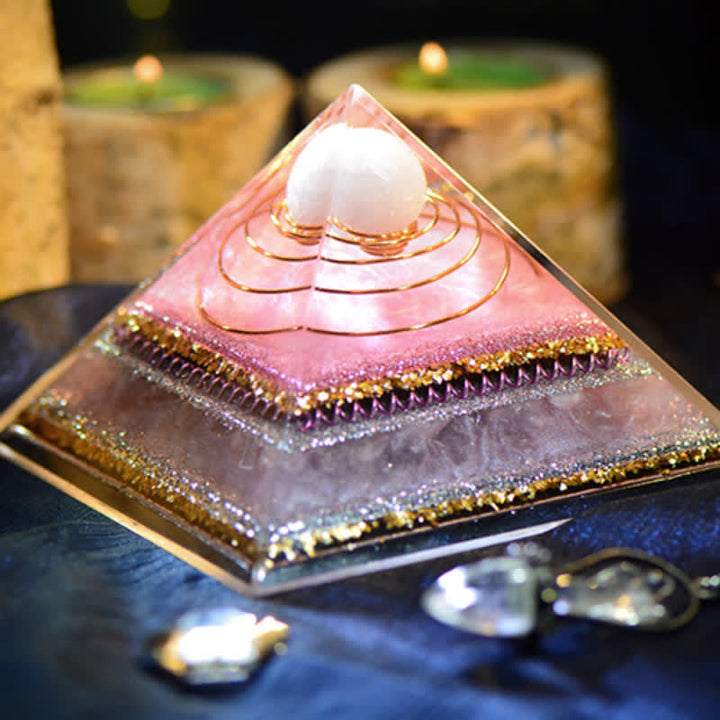 Olivenorma "Increase Attractive" Rose Quartz Orgone Pyramid - image 2