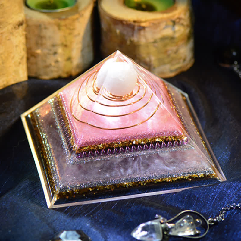 Olivenorma "Increase Attractive" Rose Quartz Orgone Pyramid - image 5