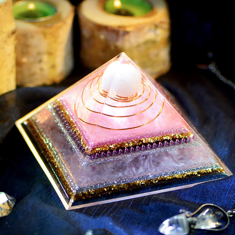 Olivenorma "Increase Attractive" Rose Quartz Orgone Pyramid - 15cm*15cm - image 0