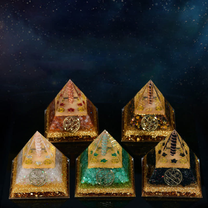 Olivenorma Five Elements Metal Wood Water Fire Earth Orgone Pyramid - image 24