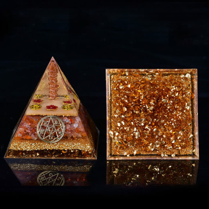 Olivenorma Five Elements Metal Wood Water Fire Earth Orgone Pyramid - image 25