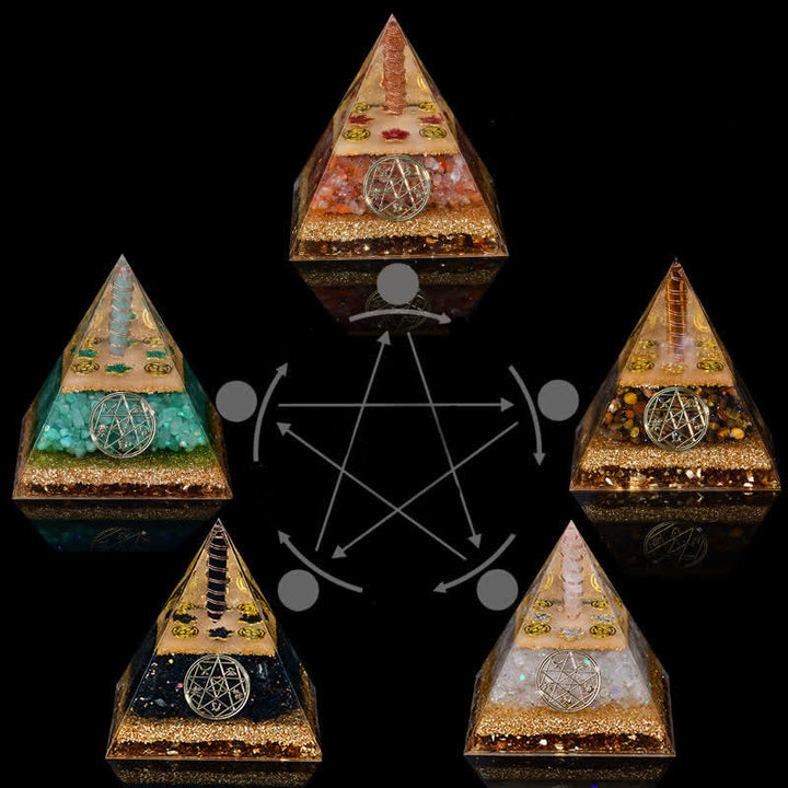 Olivenorma Five Elements Metal Wood Water Fire Earth Orgone Pyramid - image 20