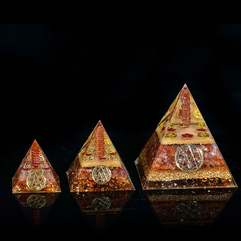 Olivenorma Five Elements Metal Wood Water Fire Earth Orgone Pyramid - image 23