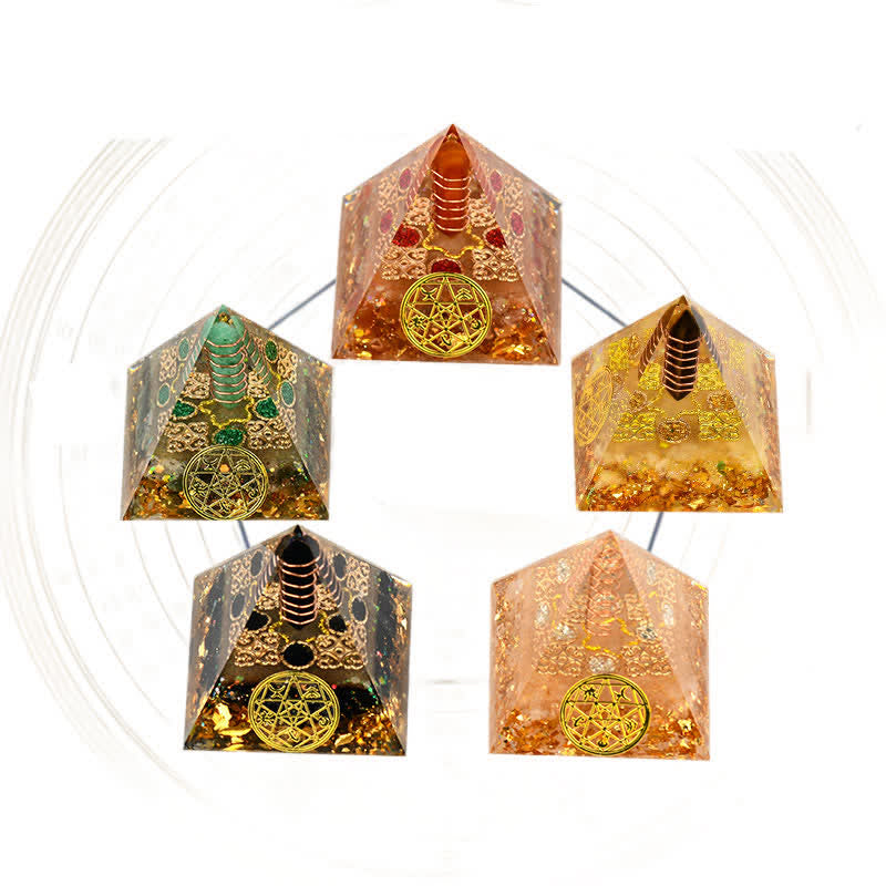 Olivenorma Five Elements Metal Wood Water Fire Earth Orgone Pyramid - image 21