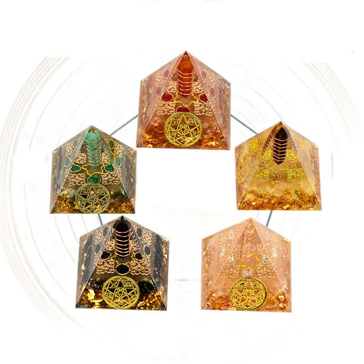 Olivenorma Five Elements Metal Wood Water Fire Earth Orgone Pyramid - image 21