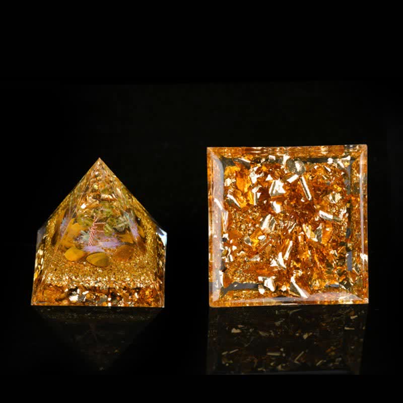 Olivenorma Peridot Tiger Eye Tree of Life Orgone Pyramid - image 7