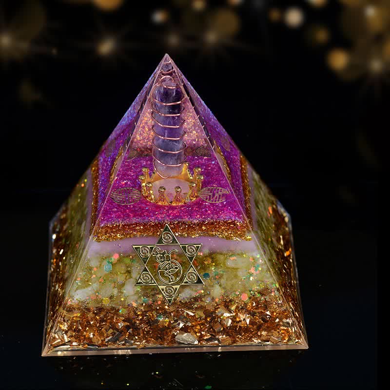 Olivenorma 10cm Good Luck Natural Crystal Prism Orgone Pyramid - Pot Full Of Pots - image 0