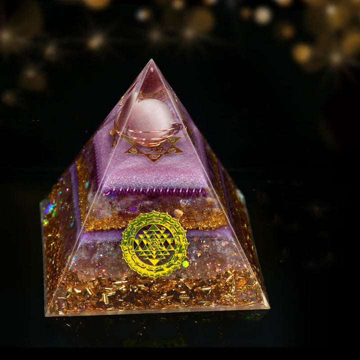 Olivenorma 10cm Good Luck Natural Crystal Ball Orgone Pyramid - Bright Future - image 5