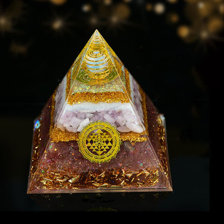 Olivenorma 10cm Good Luck Natural Crystal Ball Orgone Pyramid - Redeeming Love - image 8