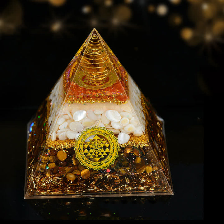 Olivenorma 10cm Good Luck Natural Crystal Ball Orgone Pyramid - Overcome bad Things - image 21