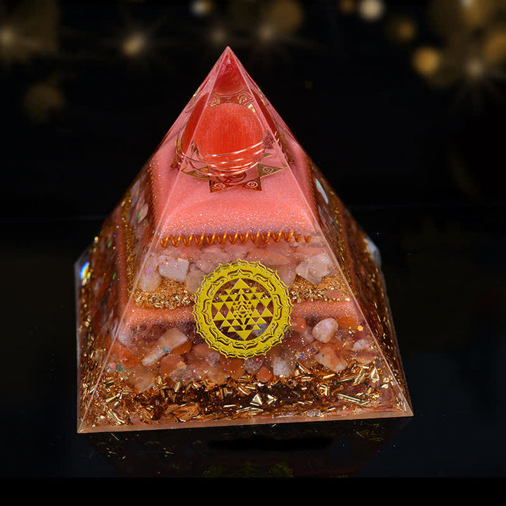 Olivenorma 10cm Good Luck Natural Crystal Ball Orgone Pyramid - Wealth and Prosperity - image 24