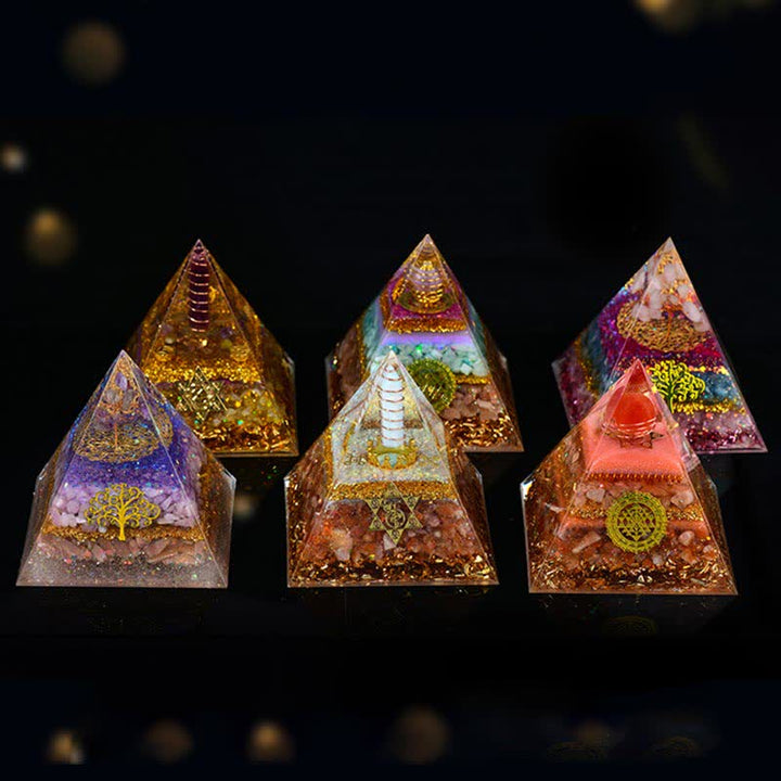 Olivenorma 10cm Good Luck Natural Crystal Ball Orgone Pyramid - image 27