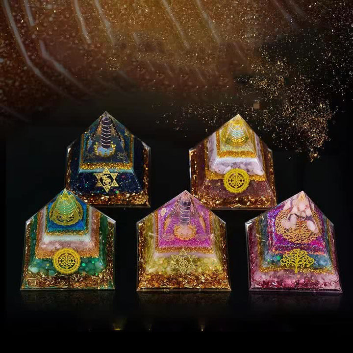 Olivenorma 10cm Good Luck Natural Crystal Ball Orgone Pyramid - image 28