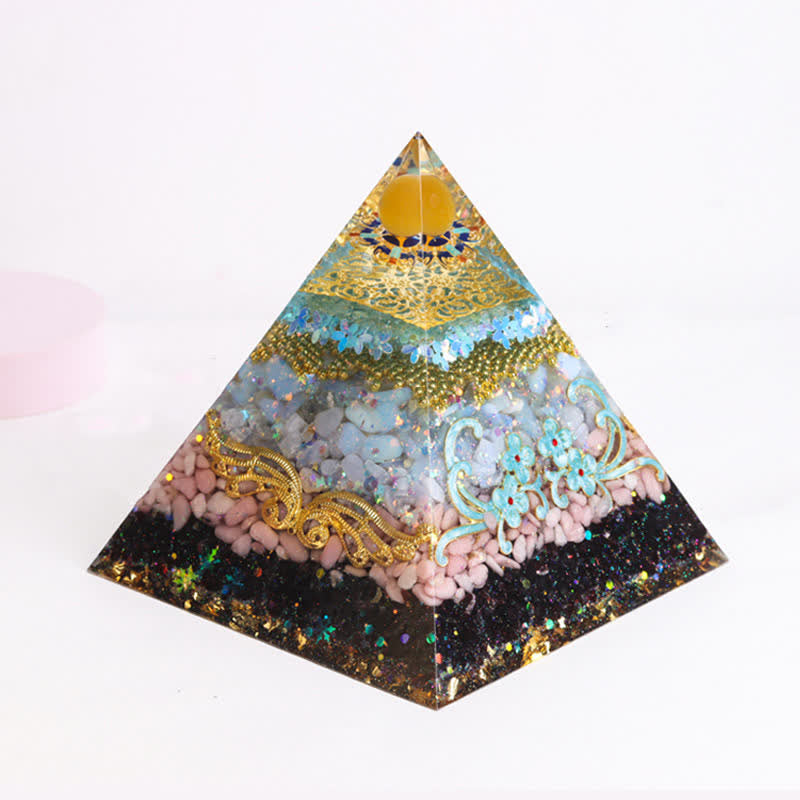 Olivenorma 15cm Natural Crystal Orgone Pyramid - Perfect Love - image 15