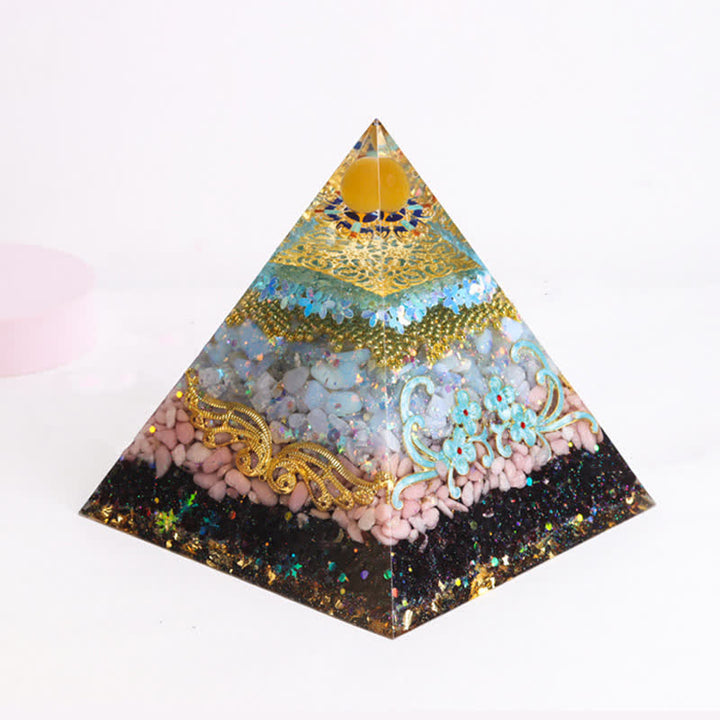 Olivenorma 15cm Natural Crystal Orgone Pyramid - Perfect Love - image 15