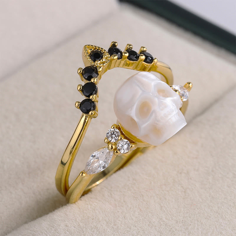 FREE Today: Gothic Resin skull and Moissanite Crown Ring Set - image 2