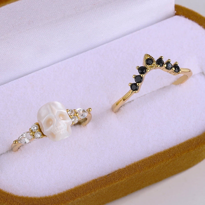 FREE Today: Gothic Resin skull and Moissanite Crown Ring Set - image 3