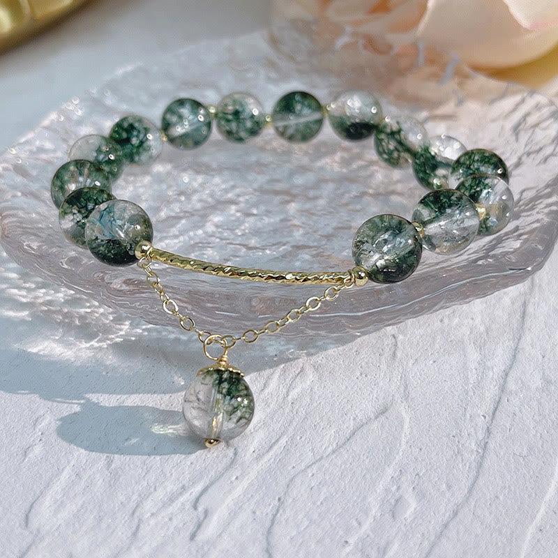 Olivenorma "Heart Space" - Green Ghost Quartz Healing Bracelet - Green Ghost Quartz - image 0