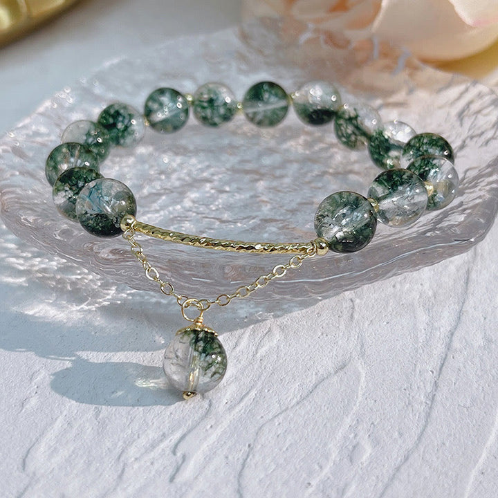 Olivenorma "Heart Space" - Green Ghost Quartz Healing Bracelet - Green Ghost Quartz - image 0