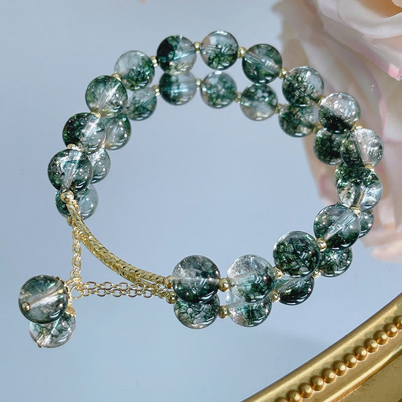 Olivenorma "Heart Space" - Green Ghost Quartz Healing Bracelet - image 3