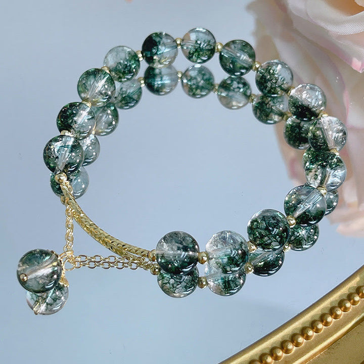 Olivenorma "Heart Space" - Green Ghost Quartz Healing Bracelet - image 3