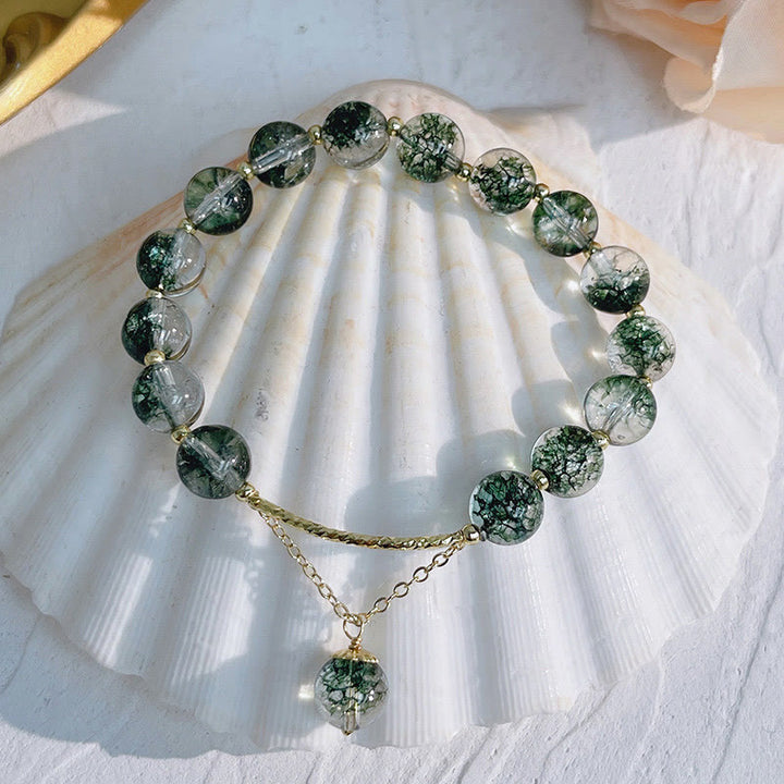 Olivenorma "Heart Space" - Green Ghost Quartz Healing Bracelet - image 7