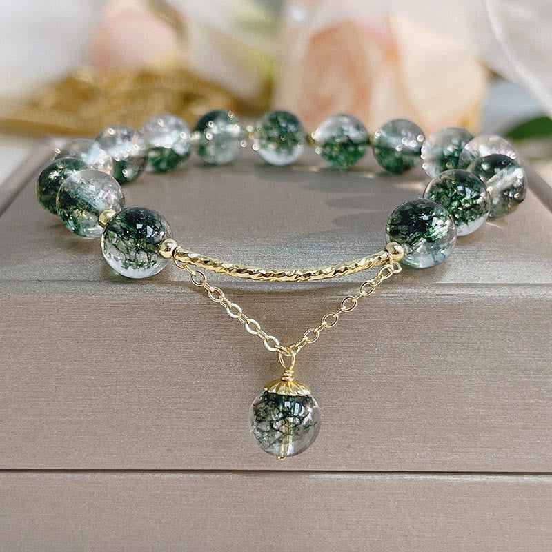 Olivenorma "Heart Space" - Green Ghost Quartz Healing Bracelet - image 4