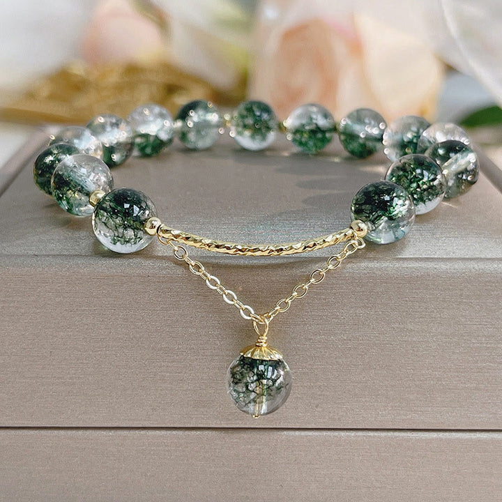 Olivenorma "Heart Space" - Green Ghost Quartz Healing Bracelet - image 4