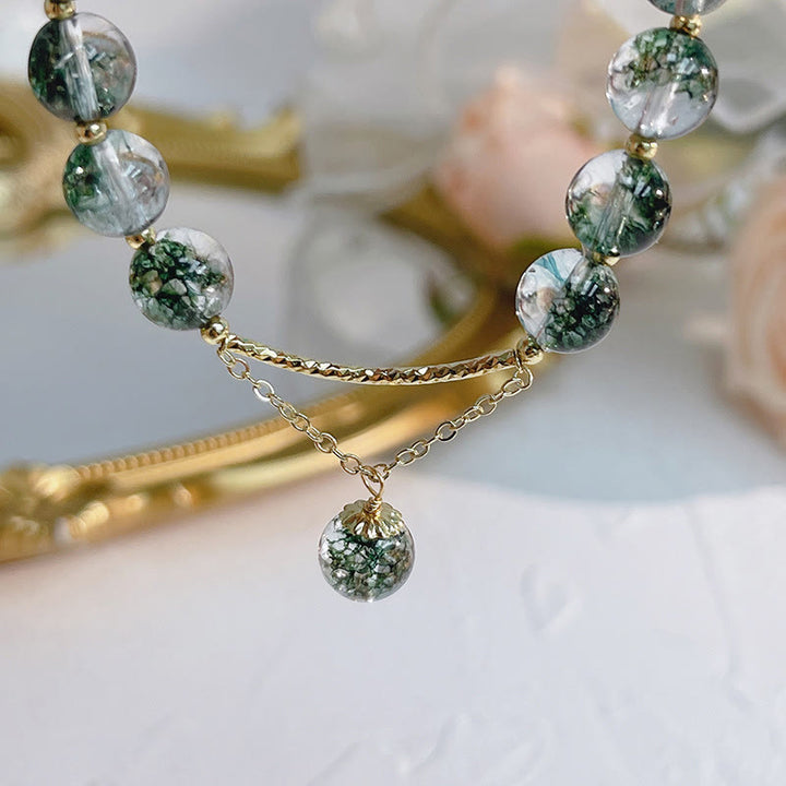 Olivenorma "Heart Space" - Green Ghost Quartz Healing Bracelet - image 2