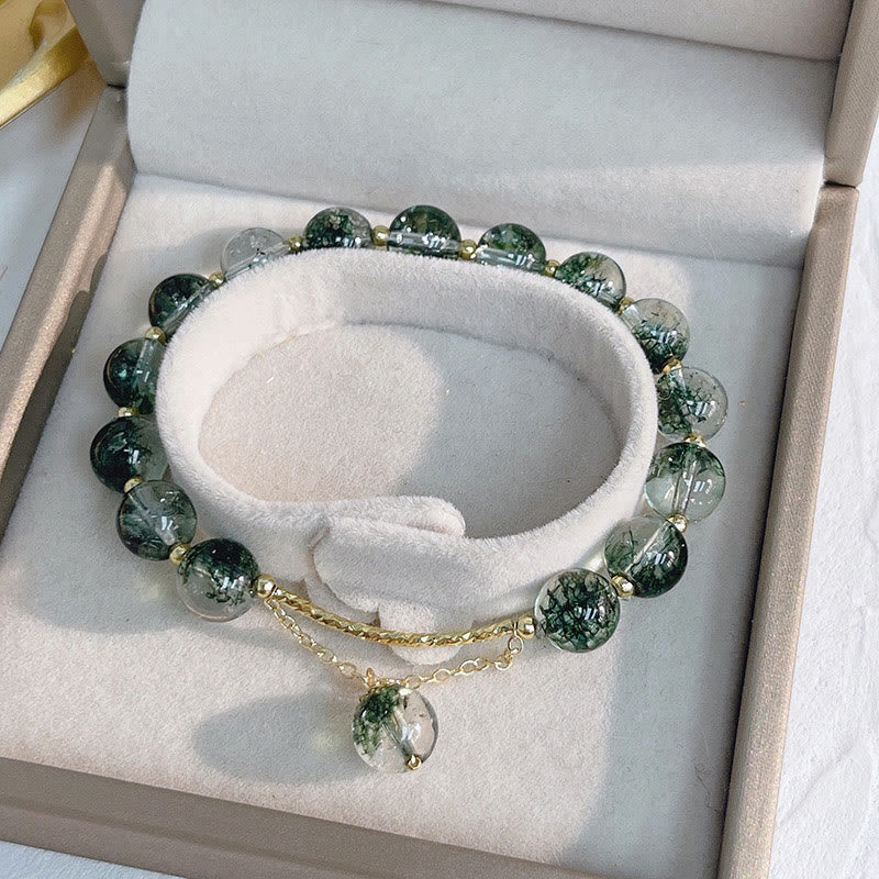 Olivenorma "Heart Space" - Green Ghost Quartz Healing Bracelet - image 6