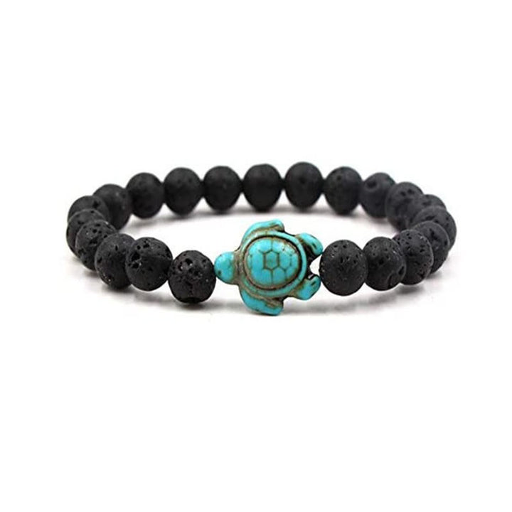 Olivenorma "Sense of Flow" - Natural Stone Turquoise Turtle Simple Bracelet - Lava Stone - image 10