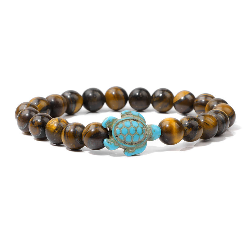 Olivenorma "Sense of Flow" - Natural Stone Turquoise Turtle Simple Bracelet - Tiger Eye - image 12