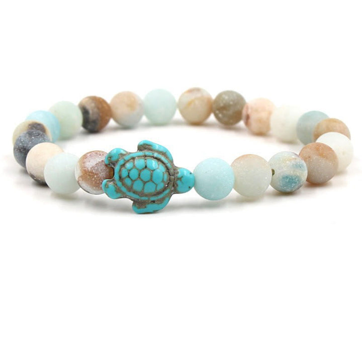 Olivenorma "Sense of Flow" - Natural Stone Turquoise Turtle Simple Bracelet - Amazonite - image 1
