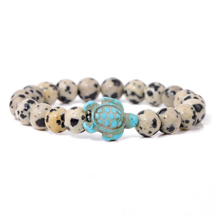 Olivenorma "Sense of Flow" - Natural Stone Turquoise Turtle Simple Bracelet - Spotted Stone - image 25