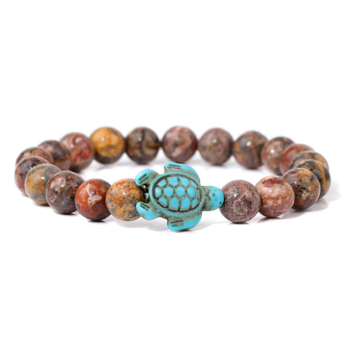 Olivenorma "Sense of Flow" - Natural Stone Turquoise Turtle Simple Bracelet - India Agate - image 29