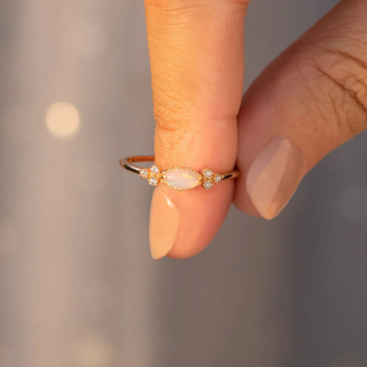 Olivenorma The Purest Love Matching Oval Cut Opal Ring - image 4