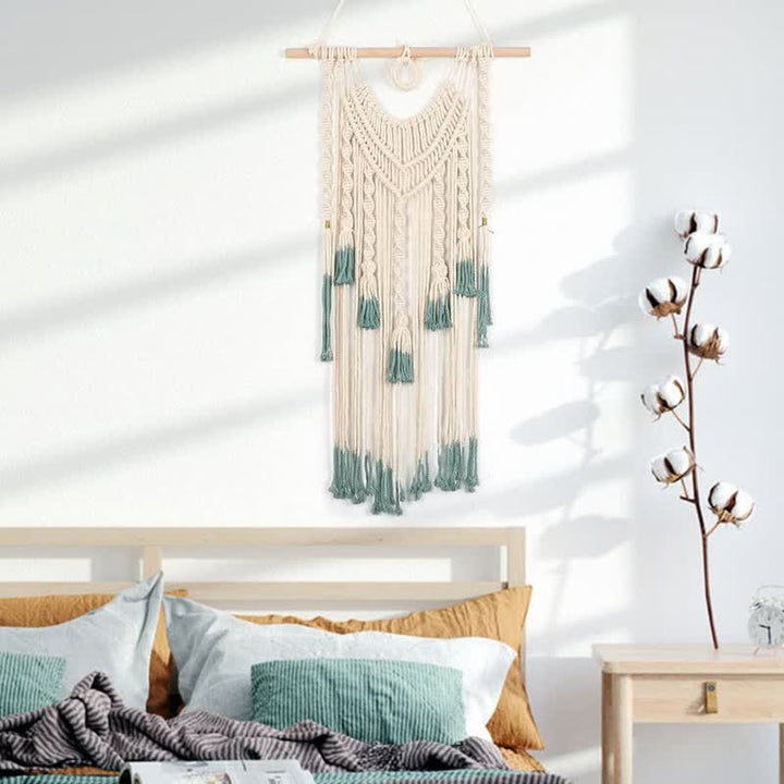 Olivenorma Macrame Green Beige Woven Tapestry Wall Hanging Decor - image 2