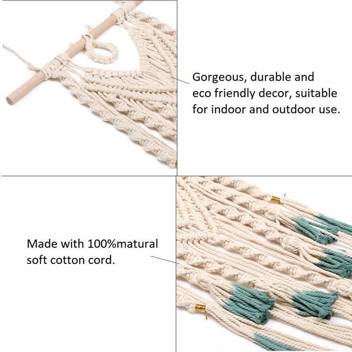 Olivenorma Macrame Green Beige Woven Tapestry Wall Hanging Decor - image 10