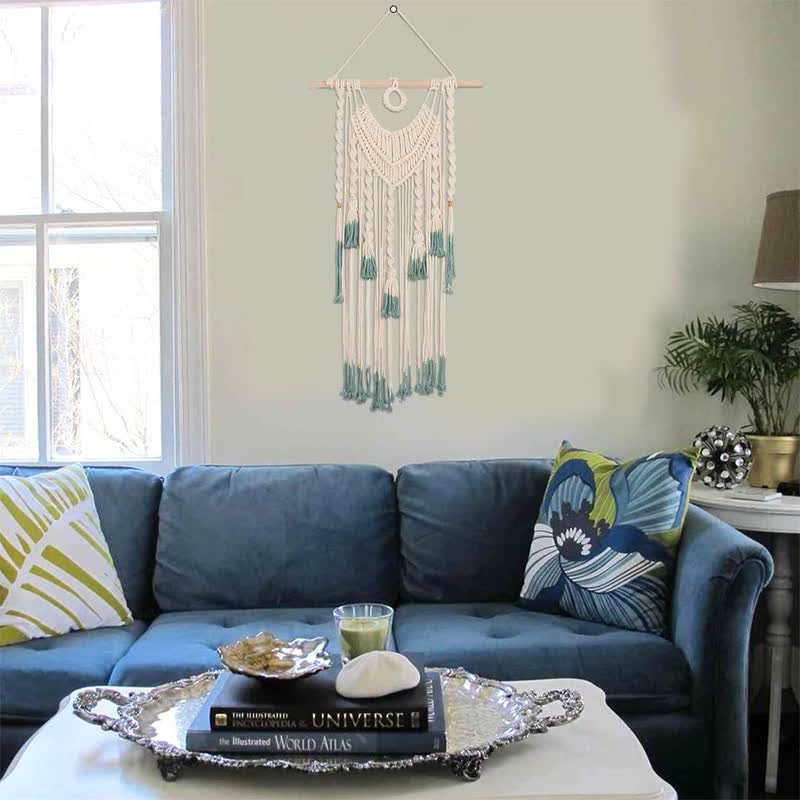 Olivenorma Macrame Green Beige Woven Tapestry Wall Hanging Decor - image 7