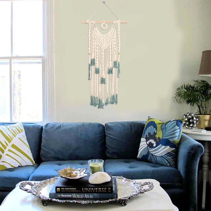 Olivenorma Macrame Green Beige Woven Tapestry Wall Hanging Decor - image 9